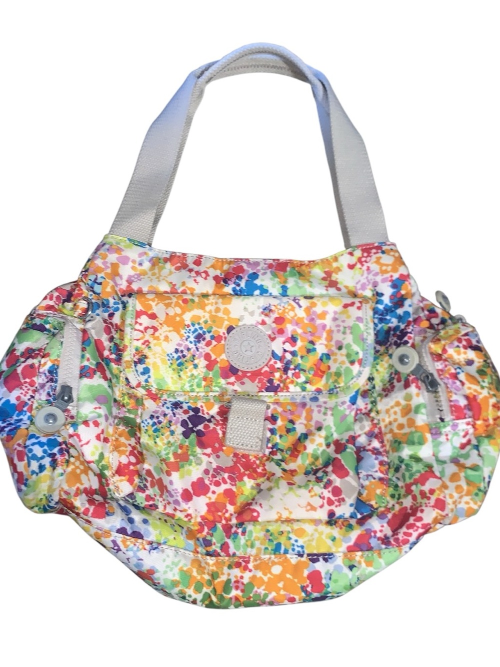 Kipling Colorful Multi Zip Handbag Side Zips